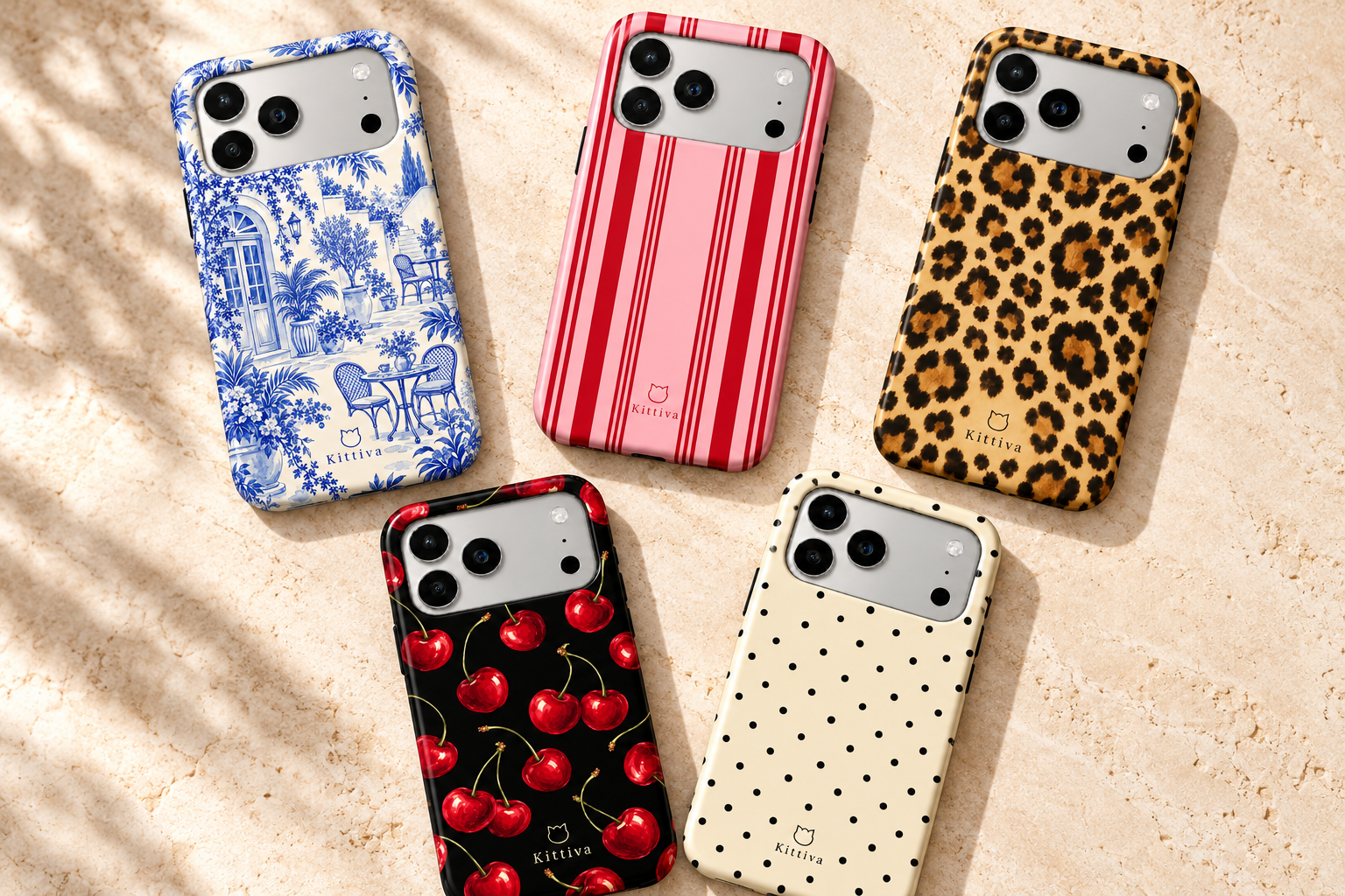Fundas Kittiva de rayas, animal print, flores y cerezas